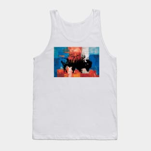 American Bison Stamp Art Painting Colorful Tank Top